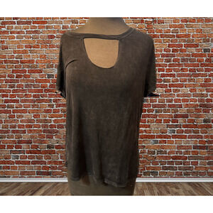 LEXI Drew distressed gray blouse - Size Medium